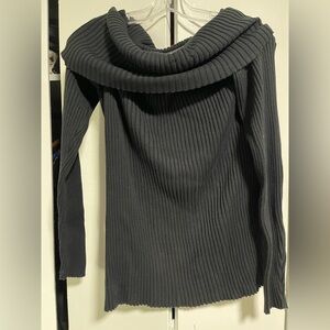 Vintage Jan Barboglio Black Ribbed Cowl Neck Sweater